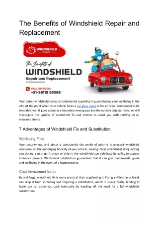 The Benefits of Windshield Repair and Replacement