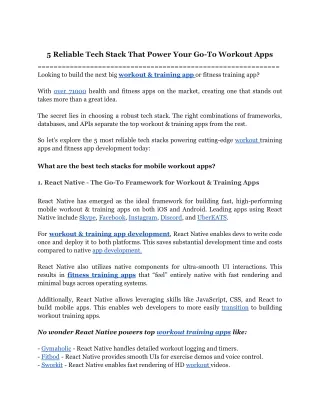 5 reliable tech stack that power your