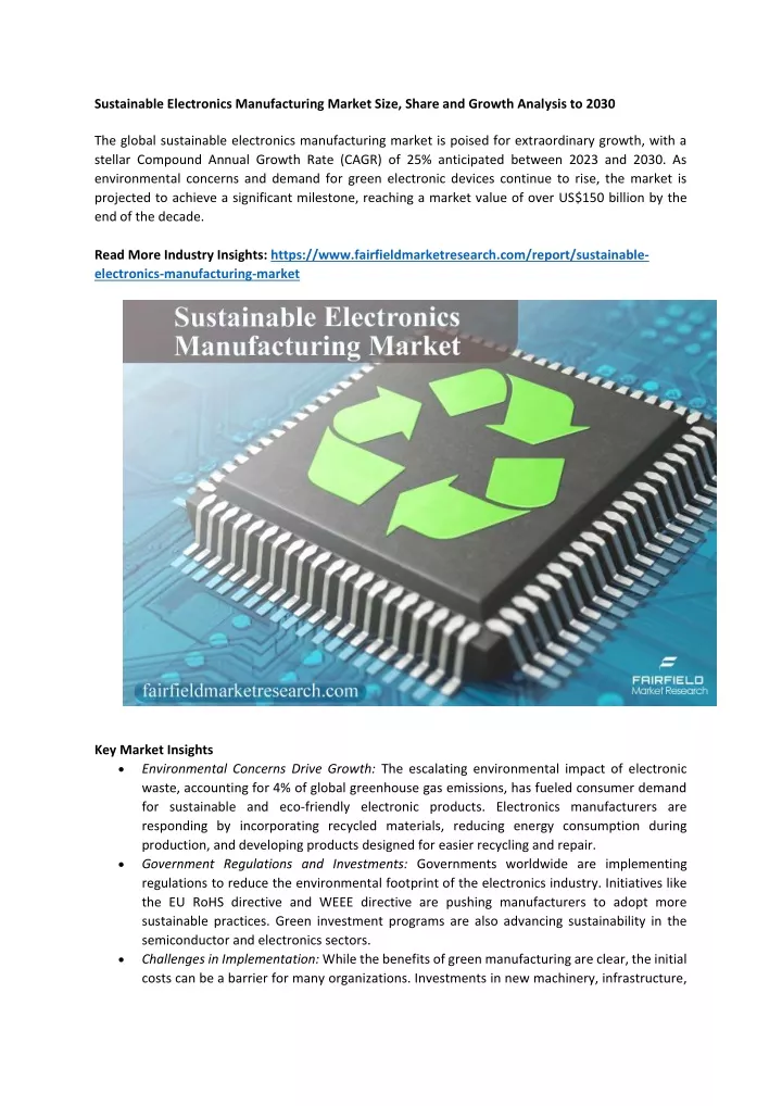 sustainable electronics manufacturing market size