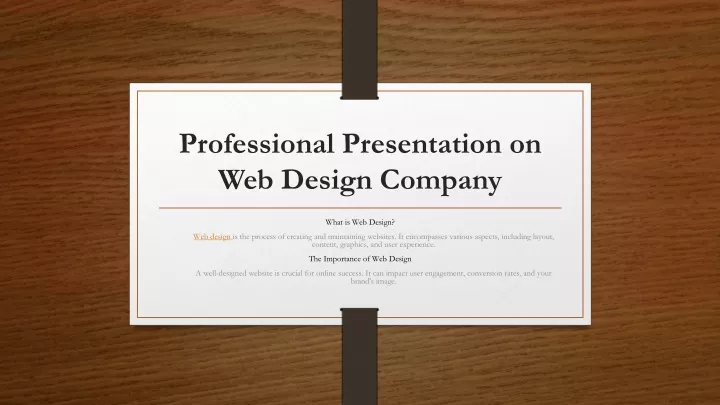 professional presentation on web design company