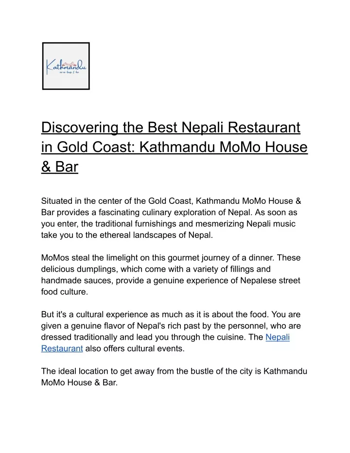 discovering the best nepali restaurant in gold