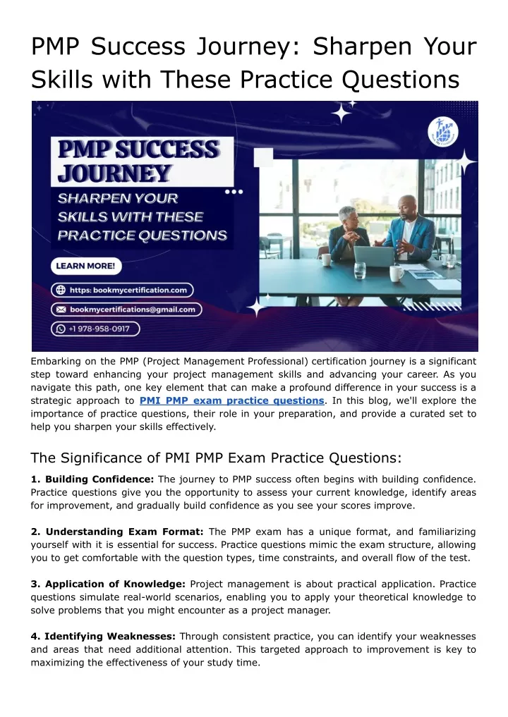 pmp success journey sharpen your skills with