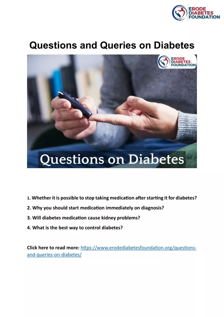 questions and queries on diabetes