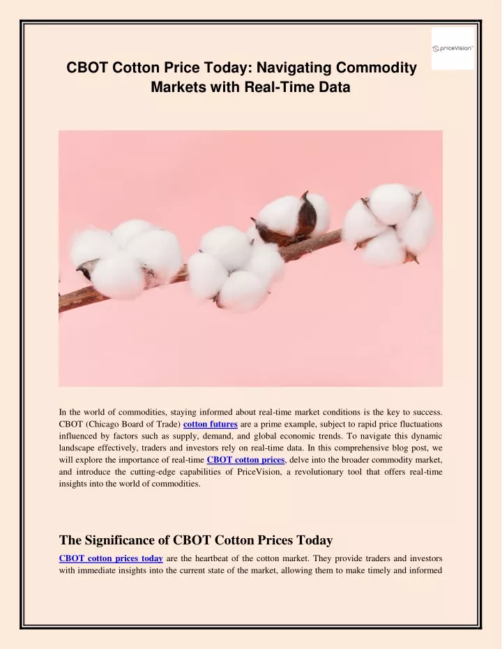 cbot cotton price today navigating commodity