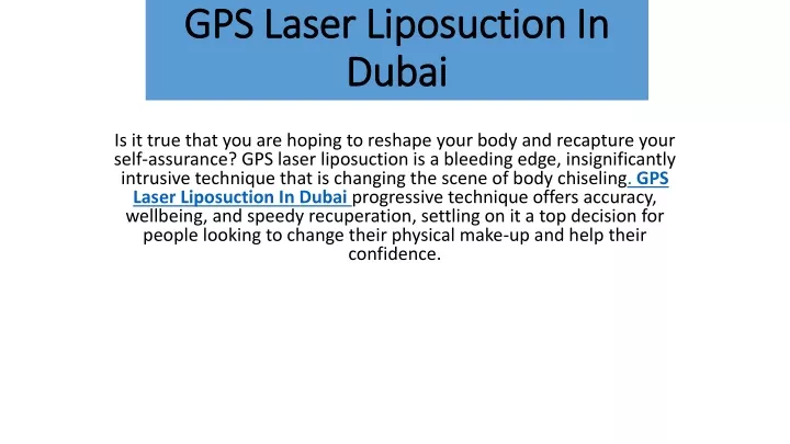 gps laser liposuction in gps laser liposuction