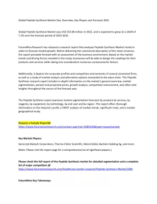 global peptide synthesis market size overview