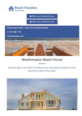 Westhampton New York house rentals