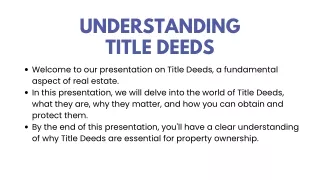 Understanding Title Deeds
