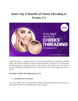 Know Top 11 Benefits of Cheeks Threading in Fresno, CA