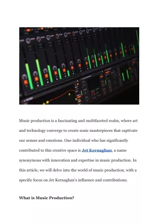 Jet Kernaghan | Music Production_ Unleashing Creativity