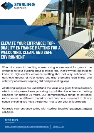 Elevate Your Entrance Top-Quality Entrance Matting for a Welcoming, Clean, and Safe Environment