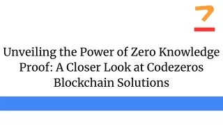 Unveiling the Power of Zero Knowledge Proof: A Closer Look at Codezeros Blockcha