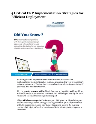 4 critical erp implementation strategies