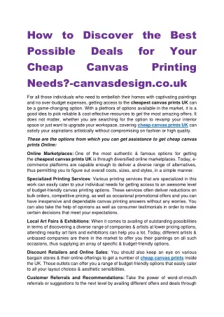 How to Discover the Best Possible Deals for Your Cheap Canvas Printing Needs-canvasdesign.co.uk