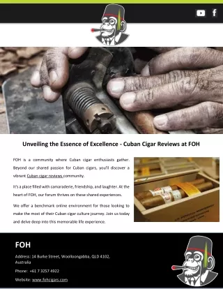 Unveiling the Essence of Excellence - Cuban Cigar Reviews at FOH
