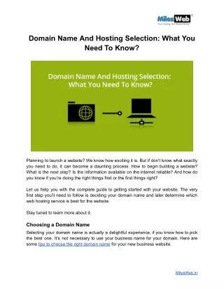 Domain Name And Hosting Selection_ What You Need To Know