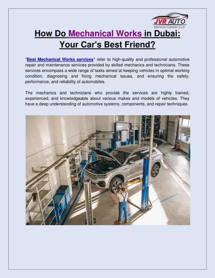 how do mechanical works in dubai your car s best