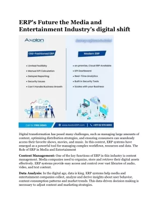 erp s future the media and entertainment industry