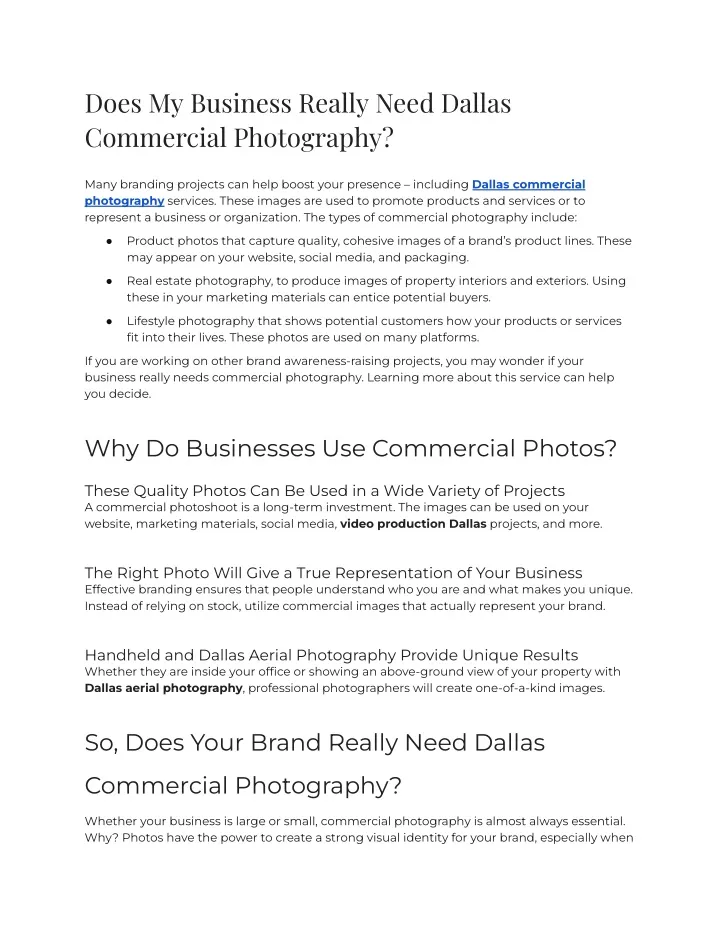 does my business really need dallas commercial