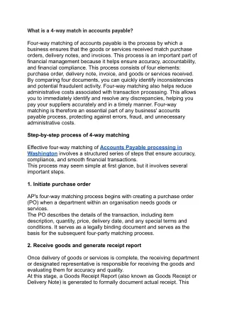 what is a 4 way match in accounts payable