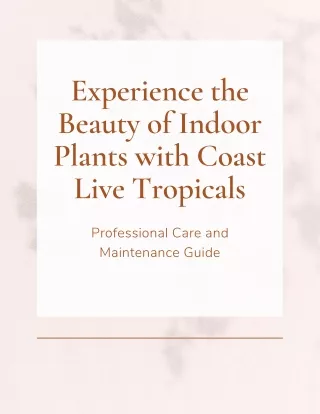 Experience the Beauty of Indoor Plants with Coast Live Tropicals
