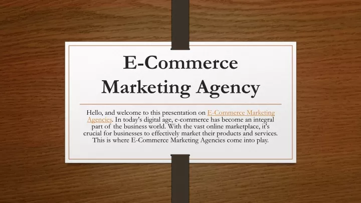 e commerce marketing agency