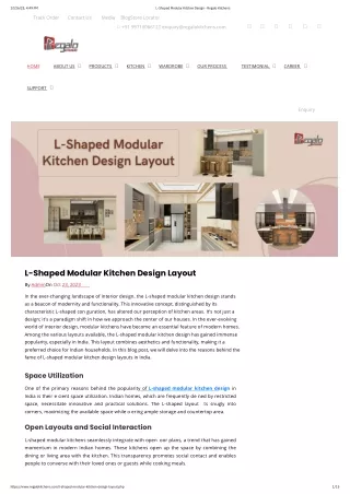 L-Shaped Modular Kitchen Design Layout