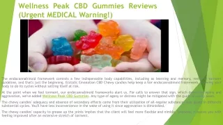 Wellness Peak CBD Gummies Reviews