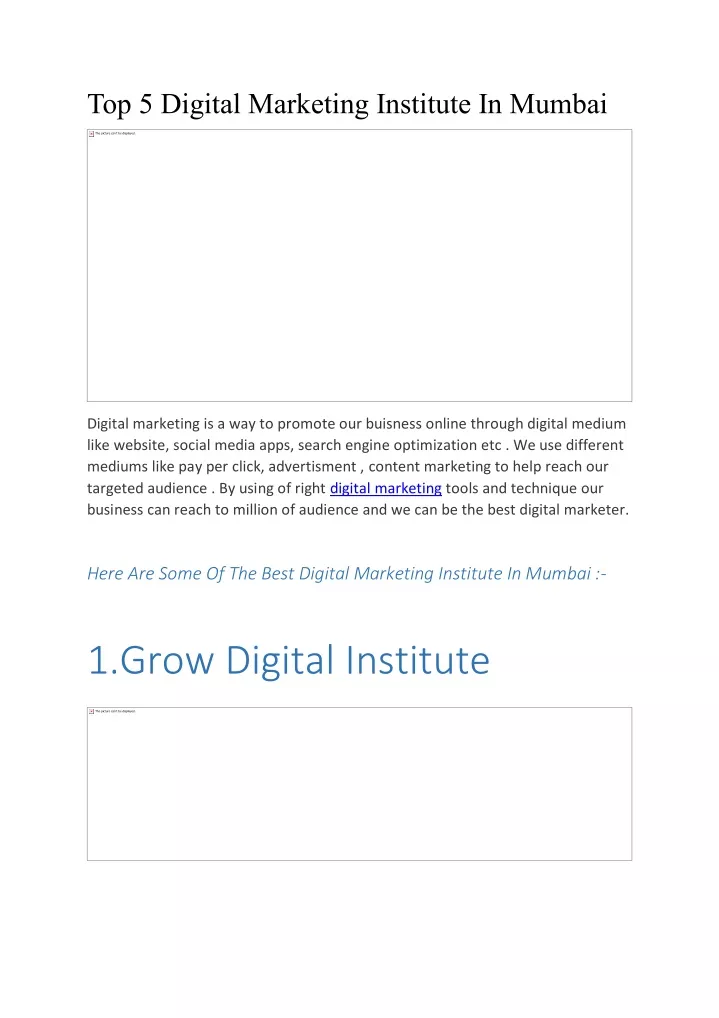 top 5 digital marketing institute in mumbai