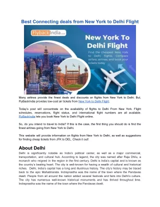 best connecting deals from new york to delhi
