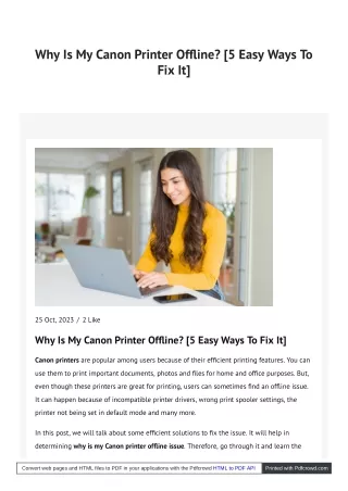 Why Is My Canon Printer Offline? [5 Easy Ways To Fix It]