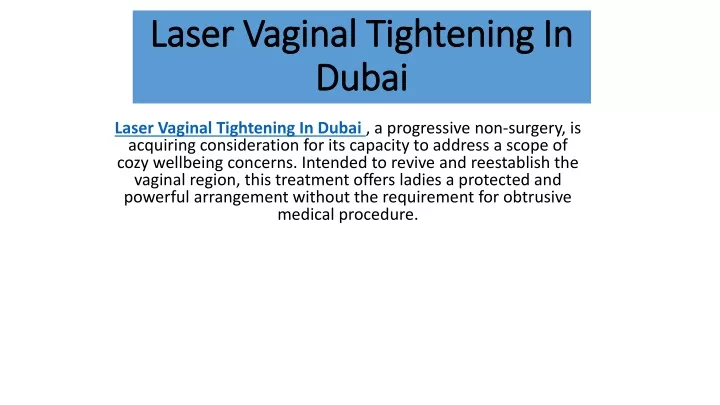 laser vaginal tightening in laser vaginal