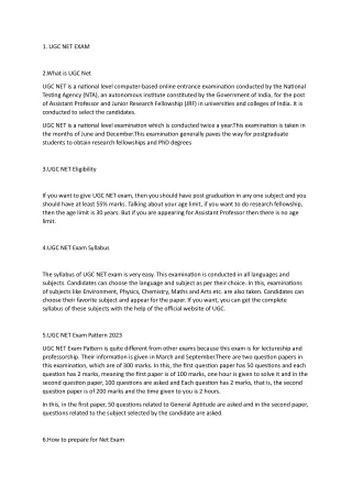 1 ugc net exam