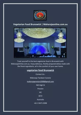 Vegetarian Food Brunswick | Maharajaonline.com.au