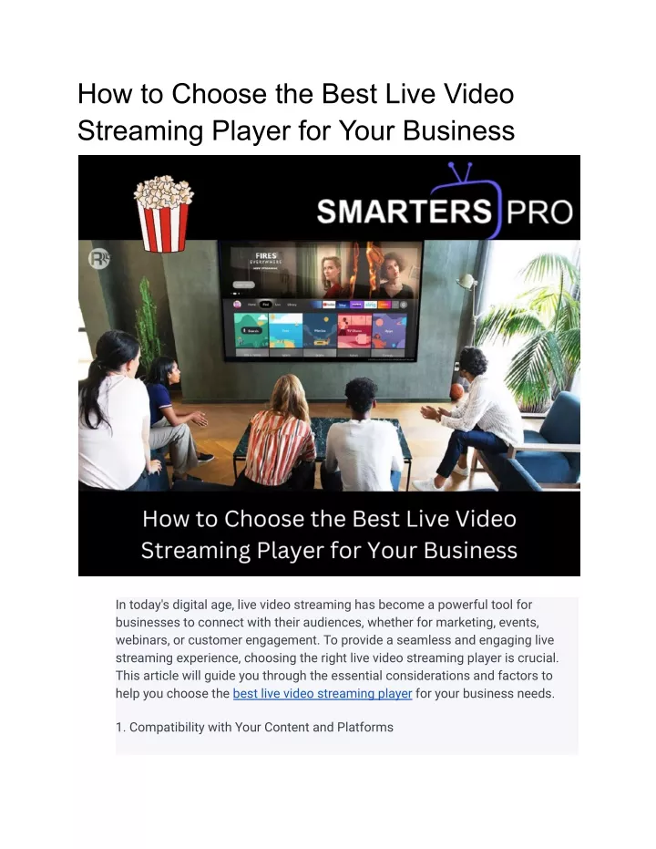 how to choose the best live video streaming