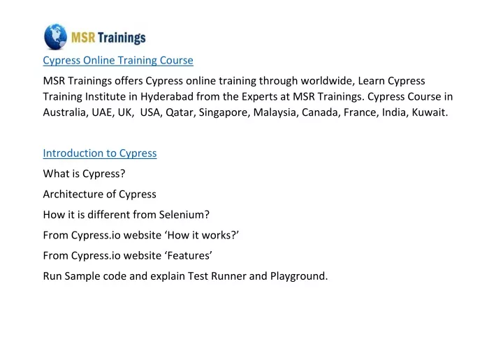 cypress online training course