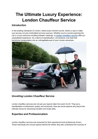 Sightseeing in Style | Corporate Chauffeur Services