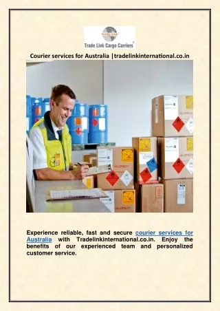 Courier services for Australia