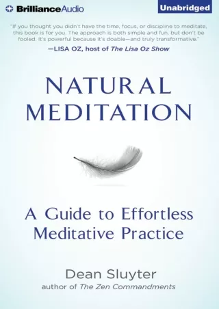 READ [PDF] Natural Meditation: A Guide to Effortless Meditative Practice