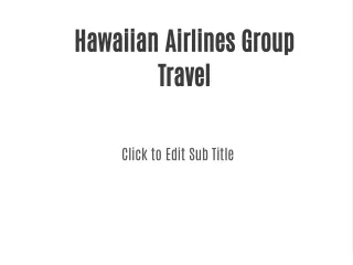 Hawaiian Airlines Group Travel