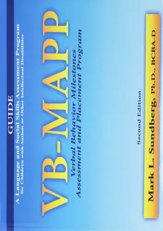 $PDF$/READ/DOWNLOAD VB-MAPP Verbal Behavior Milestones Assessment and Placement Program, 2nd Ed A