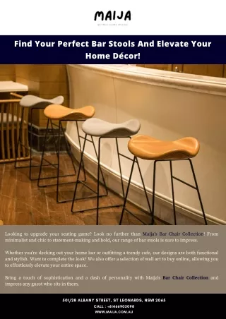 Find Your Perfect Bar Stools And Elevate Your Home Décor!