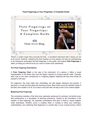 Flute Fingerings at Your Fingertips: A Complete Guide