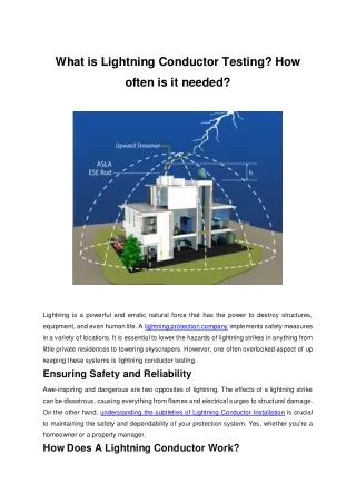 what is lightning conductor testing how