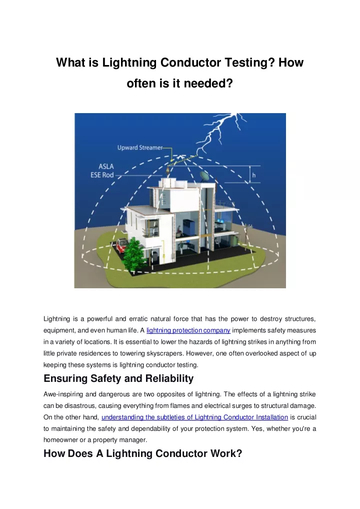 what is lightning conductor testing how