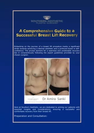 A Comprehensive Guide to a Successful Breast Lift Recovery