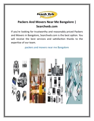 Packers And Movers Near Me Bangalore  Searchveb