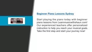 Beginner Piano Lessons Sydney | Learnmusicwithshaun.com