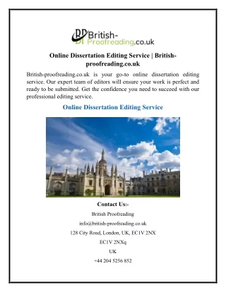 Online Dissertation Editing Service  British-proofreading.co.uk