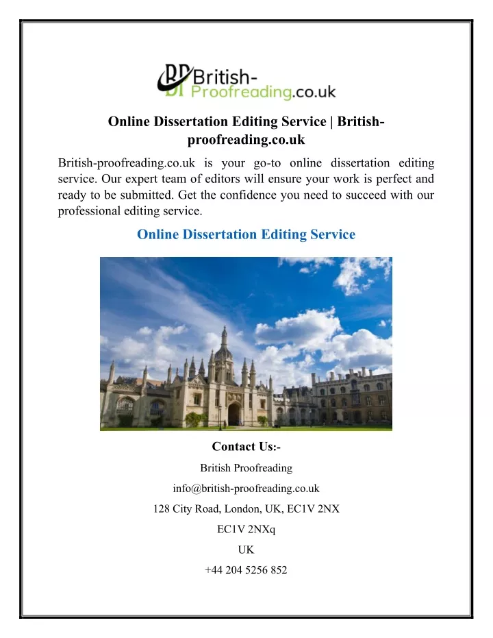 online dissertation editing service british